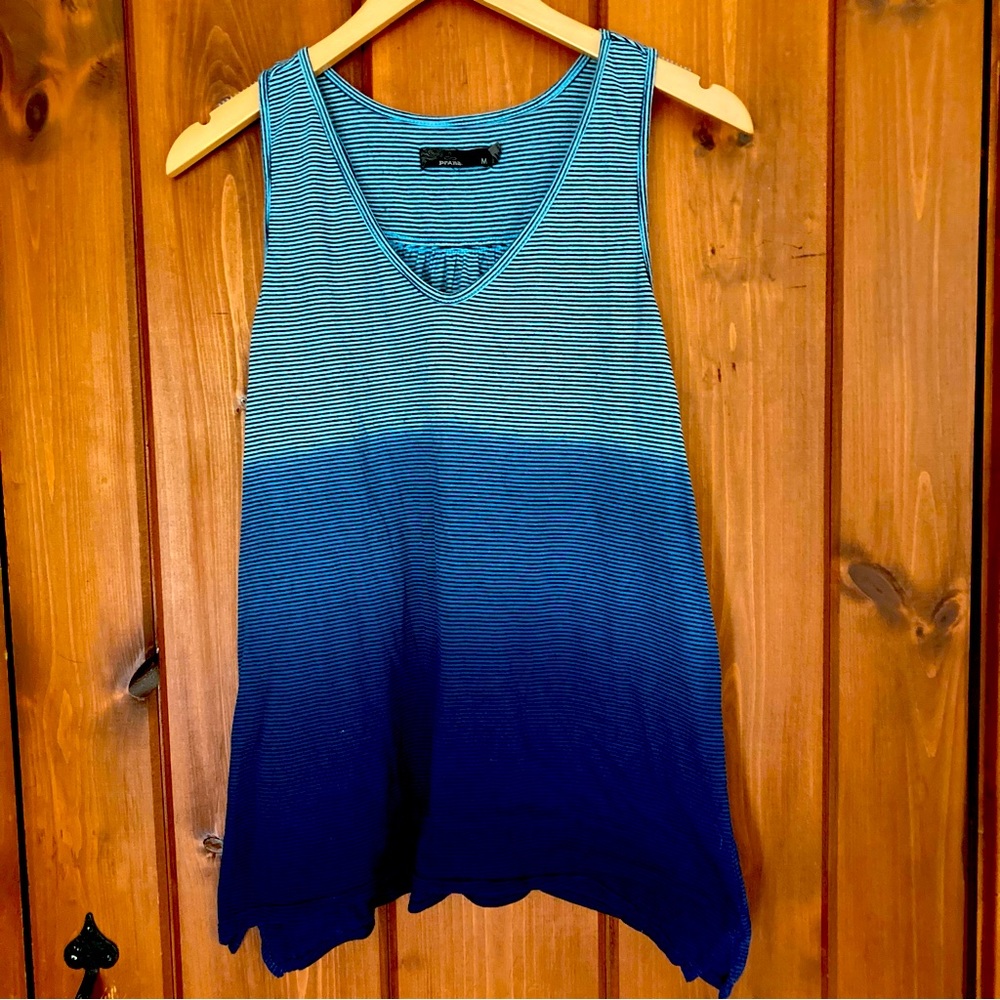 (M) Blue Striped Ombré prAna Tank Top